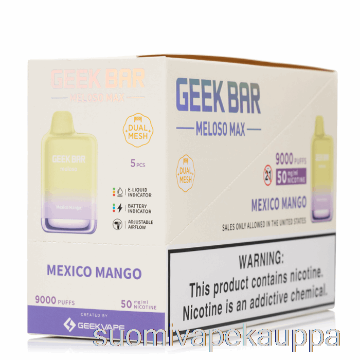 Vape Nesteet [5 Kpl] Geek Bar Meloso Max 9000 Kertakäyttöinen